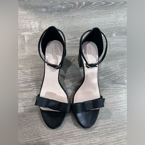 Ted Baker Shoes - Ted Baker Women Leather Bow Accents Sandals Size 10 US Black